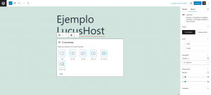 ajuste bloque columnas editor Gutenberg
