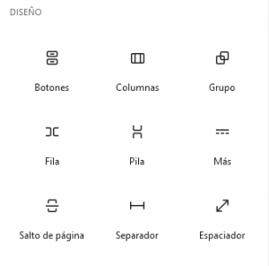 bloques diseño Gutenberg WordPress