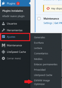 Configuración EWWW Image Optimizer plugin