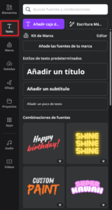 añadir texto editor de video Canva