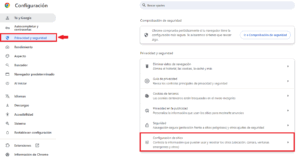 Configuración_ Privacidad y seguridad Google Chrome