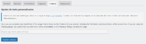 Ajustes cadenas plugin Site Reviews