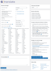 Configuración plugin GTranslate