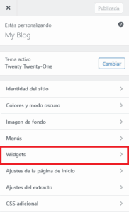 Personalizar apariencia WordPress