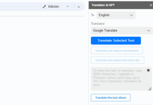 extension Translator AI GPT Microsoft Word