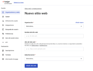 Nuevo sitio web Hotjar