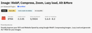 módulo Image_ WebP, Compress, Zoom, Lazy load, Alt &More