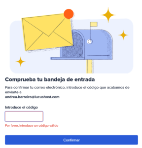 Código confirmación de Bitly