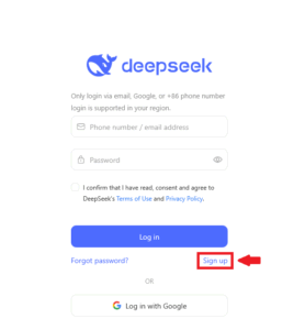 Iniciar sesion en DeepSeek