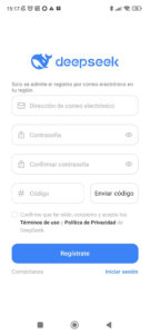 crear cuenta en DeepSeek